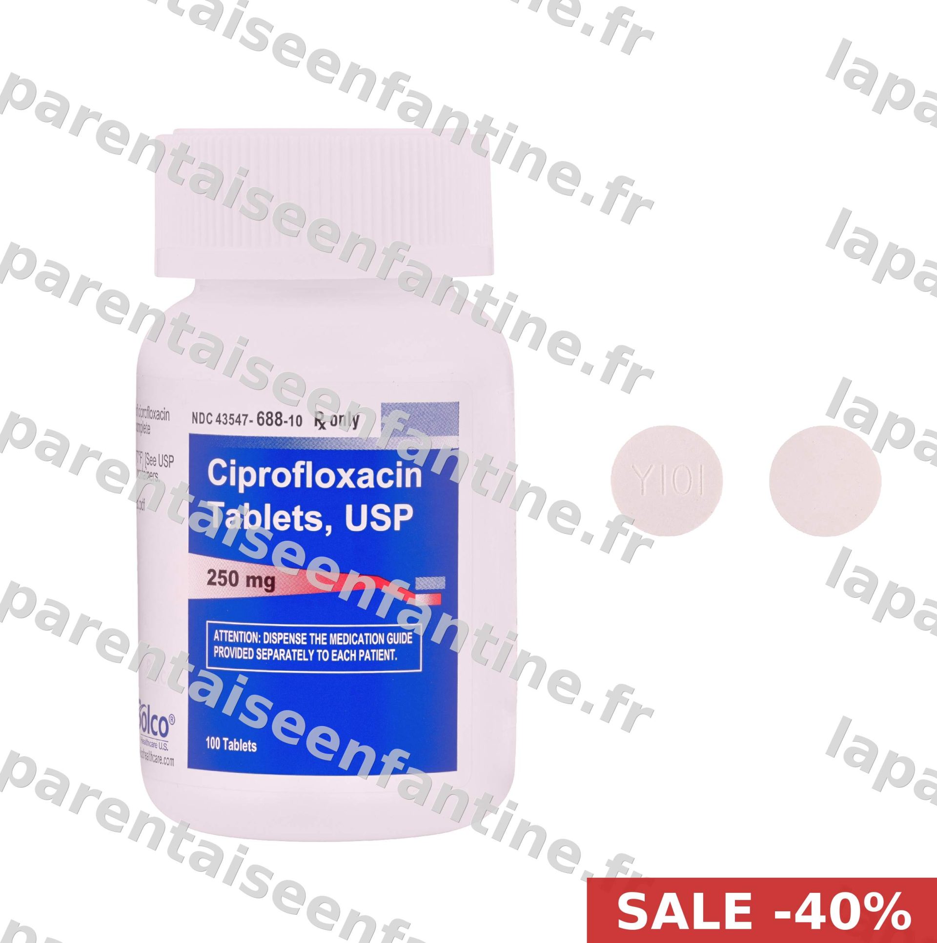 Flacon de comprimés de Ciprofloxacine