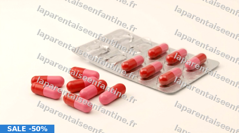 Gélules rouges et roses dispersées